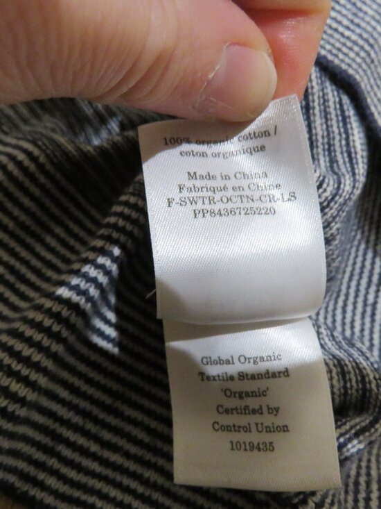 EVERLANE The Organic Cotton Slim Crew Sweater Micro Stripe XL Preppy Minimalist - Picture 13 of 13